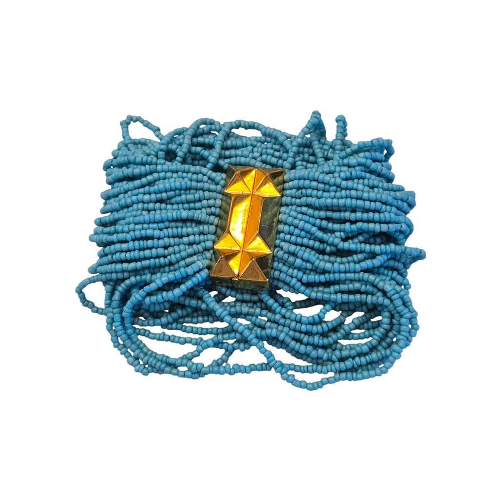 BCB Max Azria Turquoise Beaded Multi Strand Wrap Bracelet With Magnetic Closure‎